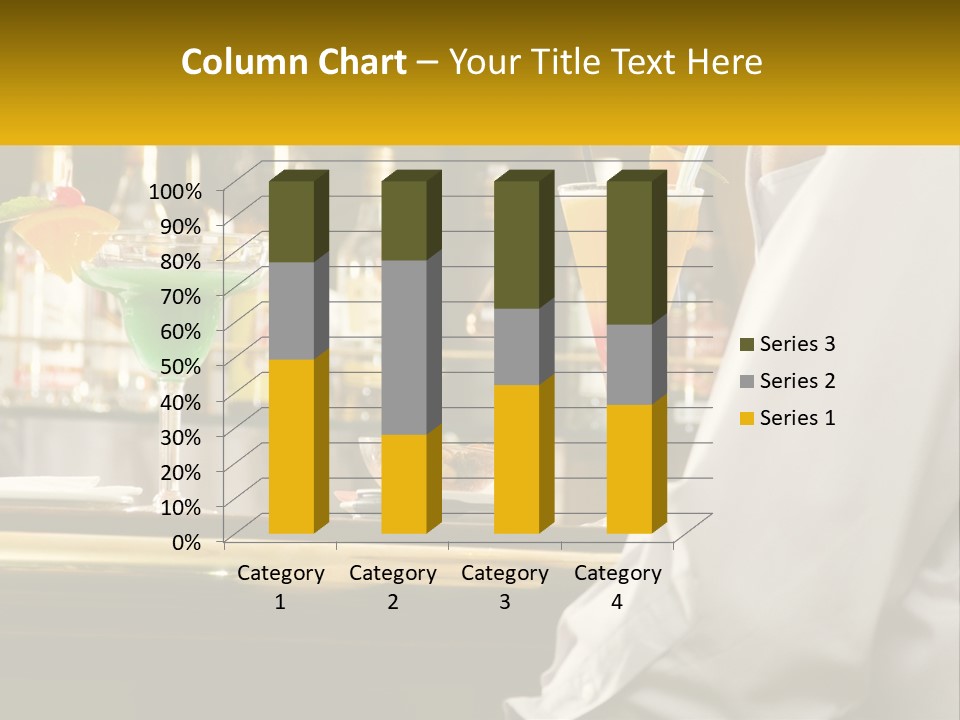A Man Sitting At A Bar With A Variety Of Drinks PowerPoint Template