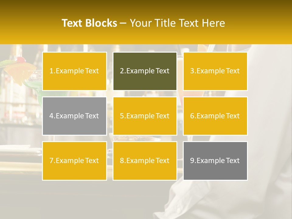 A Man Sitting At A Bar With A Variety Of Drinks PowerPoint Template