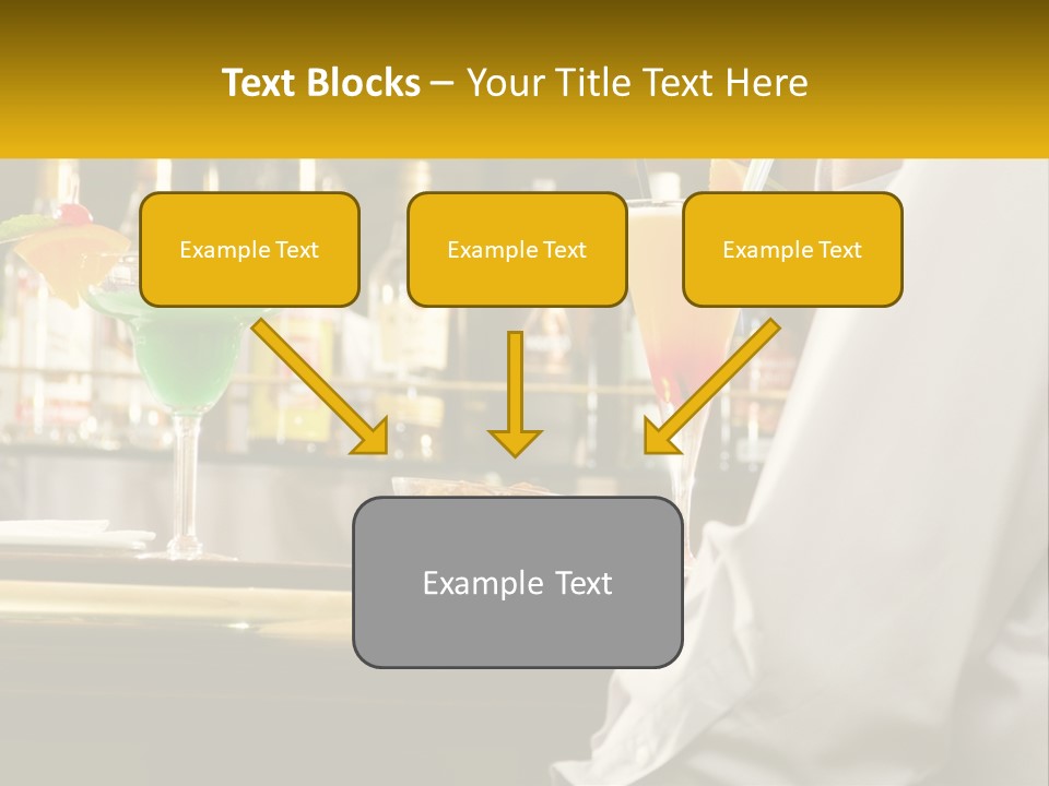 A Man Sitting At A Bar With A Variety Of Drinks PowerPoint Template