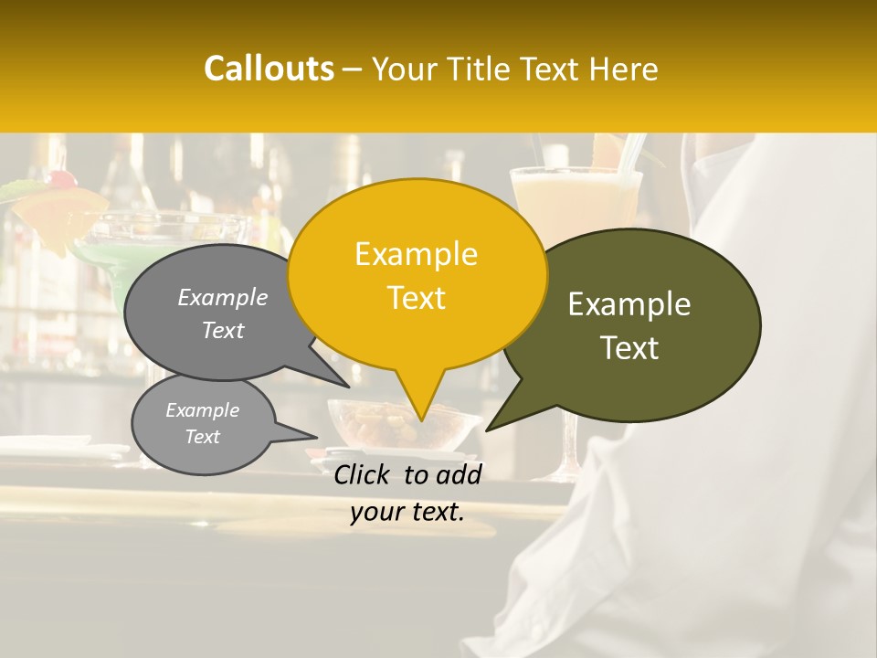 A Man Sitting At A Bar With A Variety Of Drinks PowerPoint Template