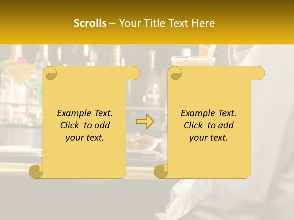 A Man Sitting At A Bar With A Variety Of Drinks PowerPoint Template