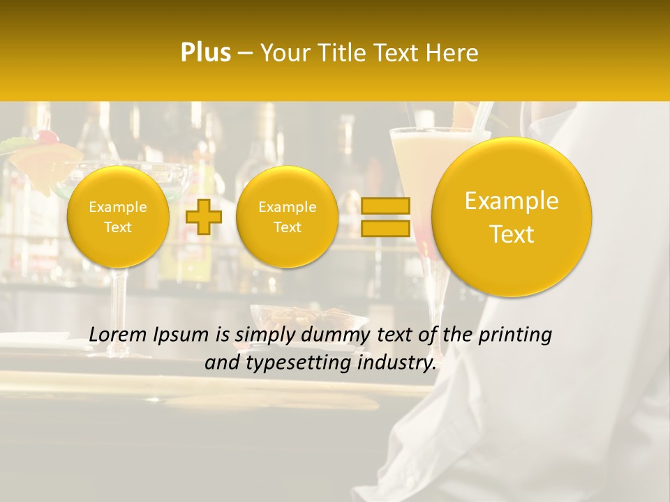 A Man Sitting At A Bar With A Variety Of Drinks PowerPoint Template