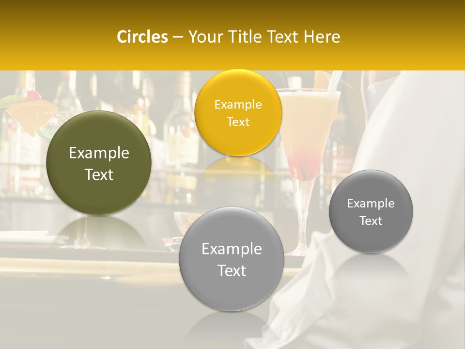 A Man Sitting At A Bar With A Variety Of Drinks PowerPoint Template