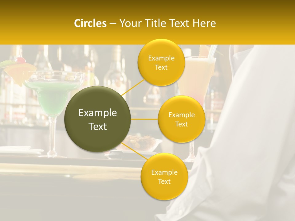 A Man Sitting At A Bar With A Variety Of Drinks PowerPoint Template