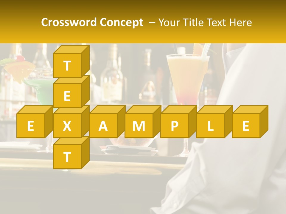 A Man Sitting At A Bar With A Variety Of Drinks PowerPoint Template