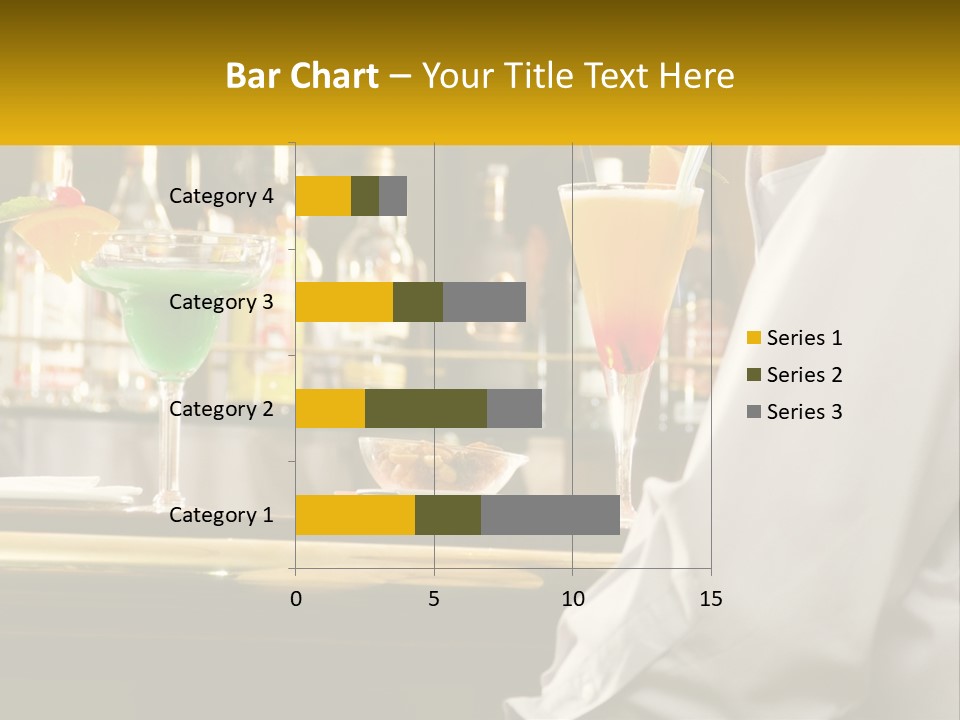 A Man Sitting At A Bar With A Variety Of Drinks PowerPoint Template
