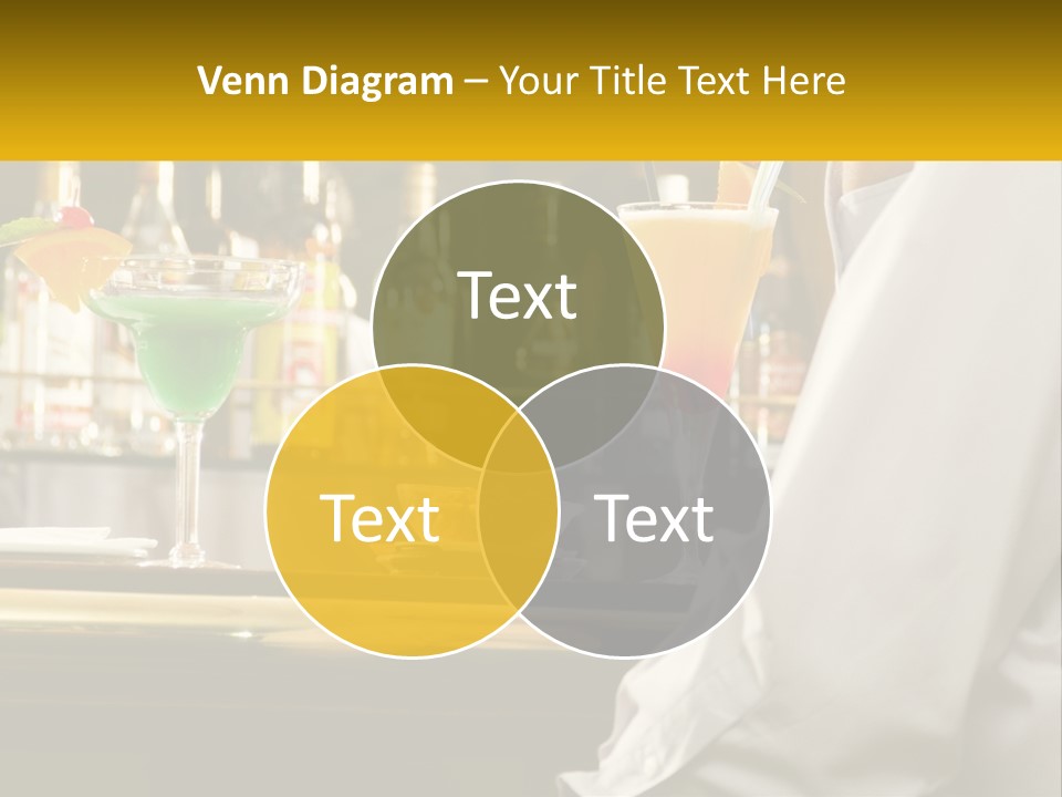 A Man Sitting At A Bar With A Variety Of Drinks PowerPoint Template