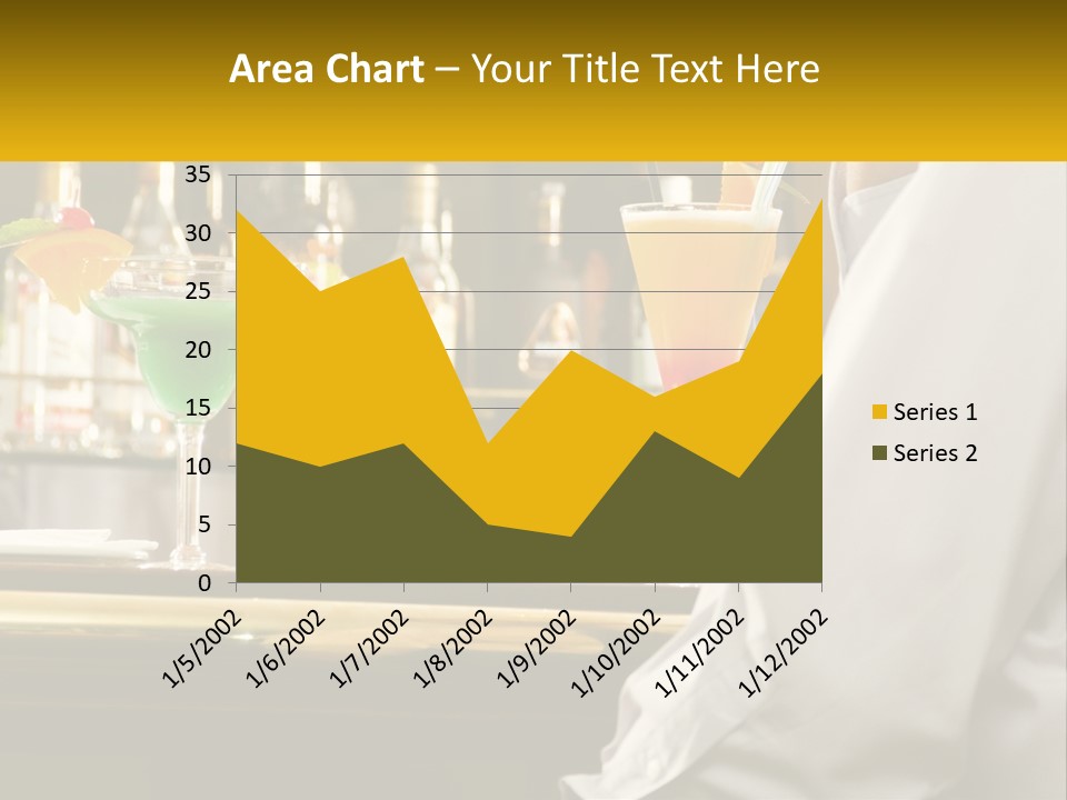 A Man Sitting At A Bar With A Variety Of Drinks PowerPoint Template