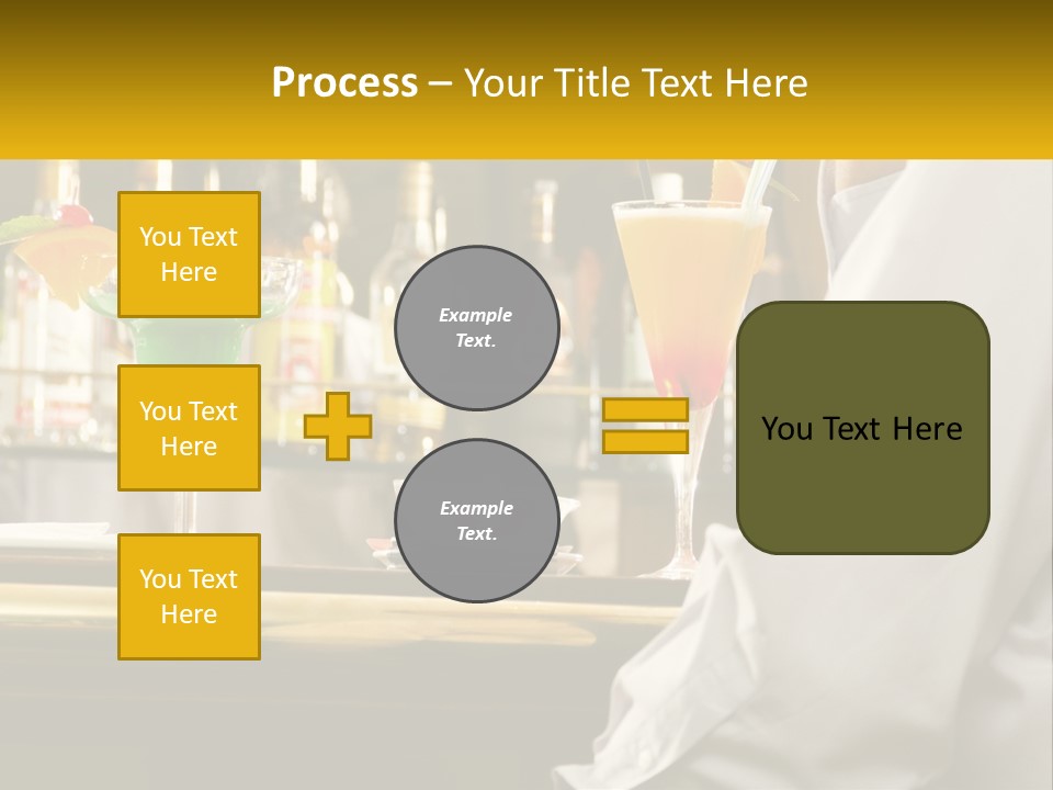 A Man Sitting At A Bar With A Variety Of Drinks PowerPoint Template
