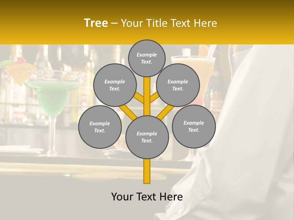A Man Sitting At A Bar With A Variety Of Drinks PowerPoint Template