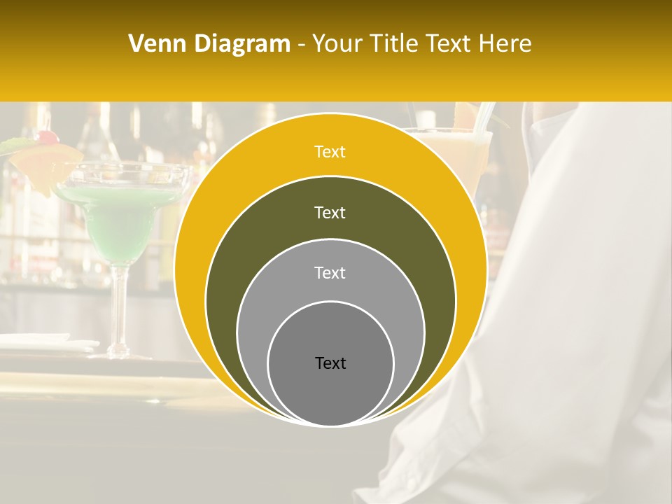 A Man Sitting At A Bar With A Variety Of Drinks PowerPoint Template