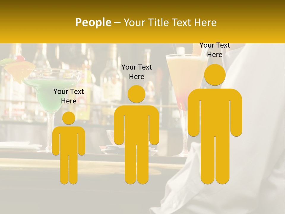 A Man Sitting At A Bar With A Variety Of Drinks PowerPoint Template