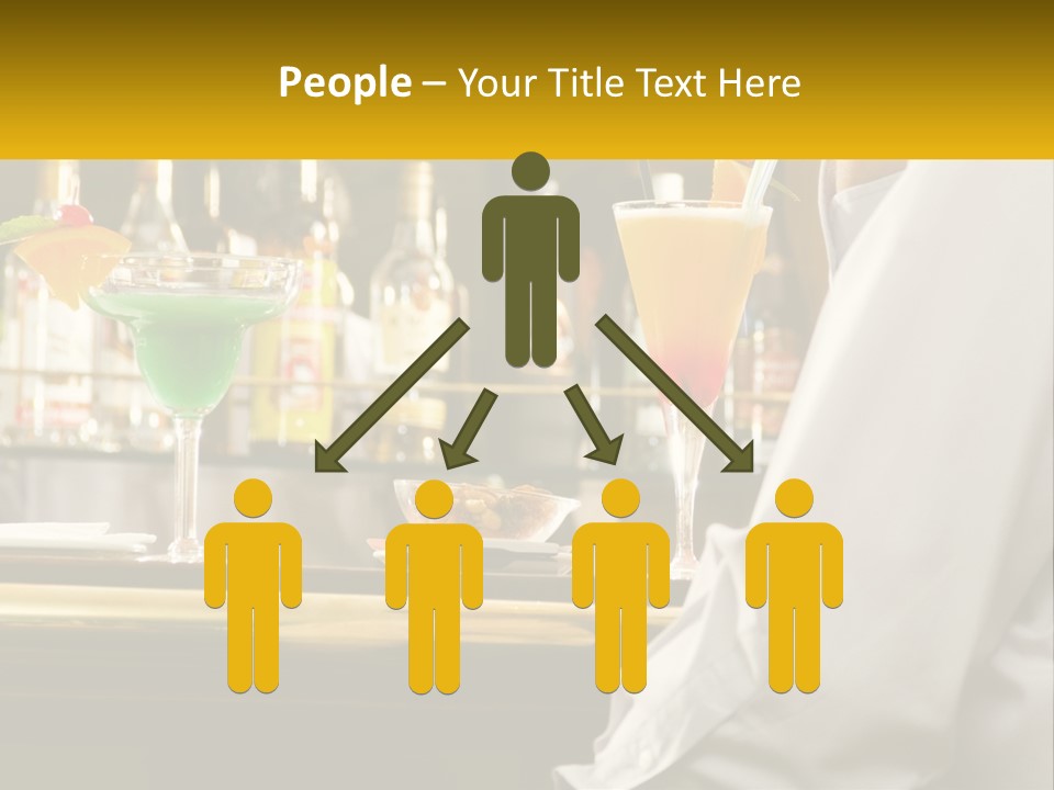 A Man Sitting At A Bar With A Variety Of Drinks PowerPoint Template