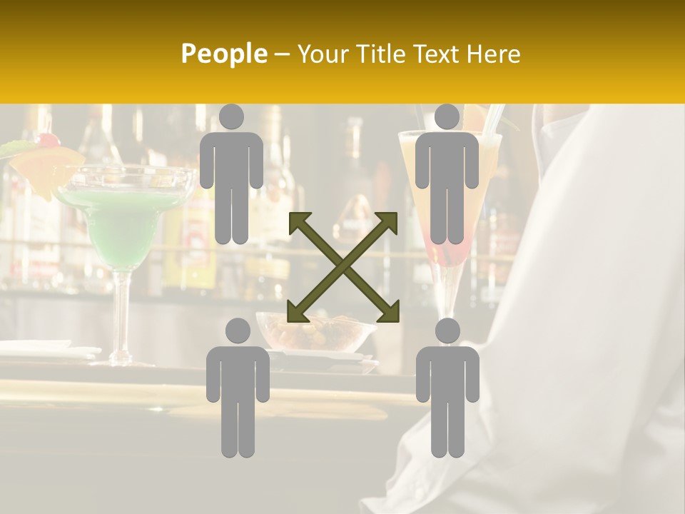 A Man Sitting At A Bar With A Variety Of Drinks PowerPoint Template