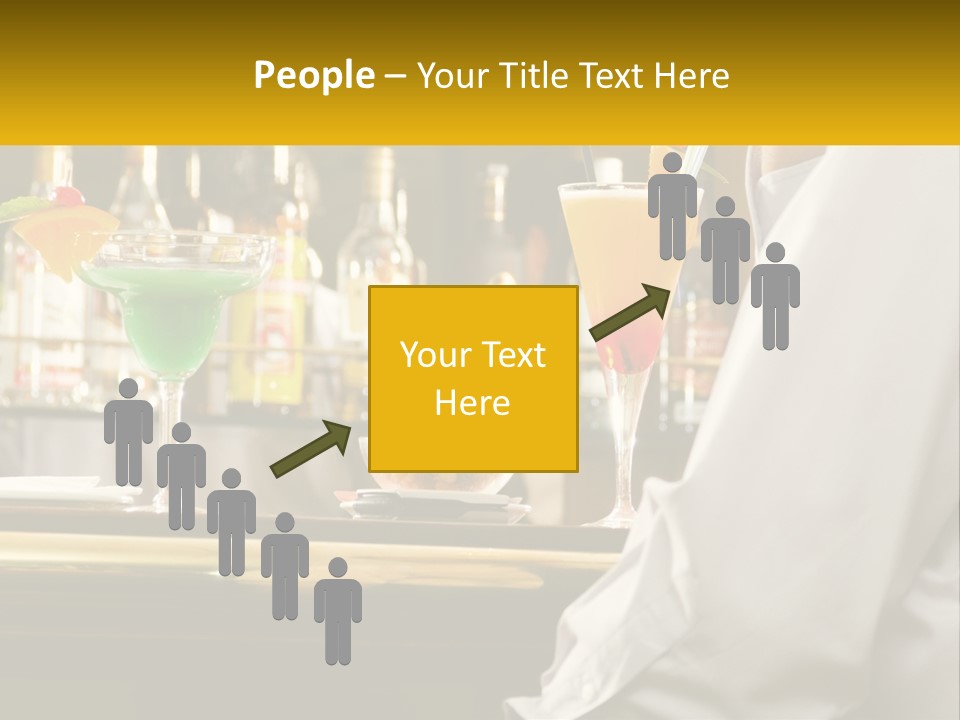 A Man Sitting At A Bar With A Variety Of Drinks PowerPoint Template