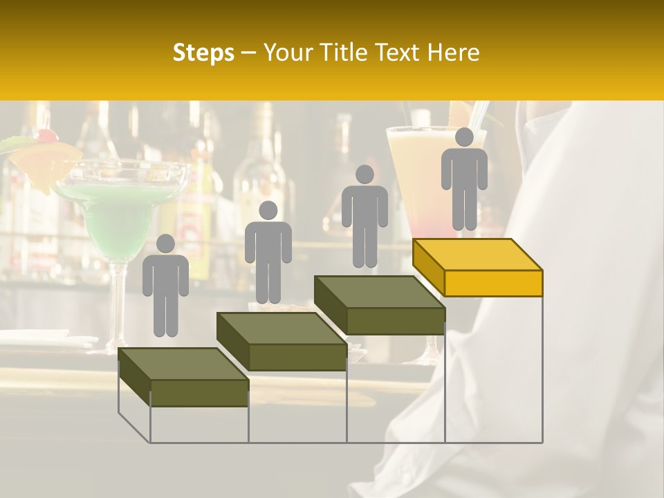 A Man Sitting At A Bar With A Variety Of Drinks PowerPoint Template