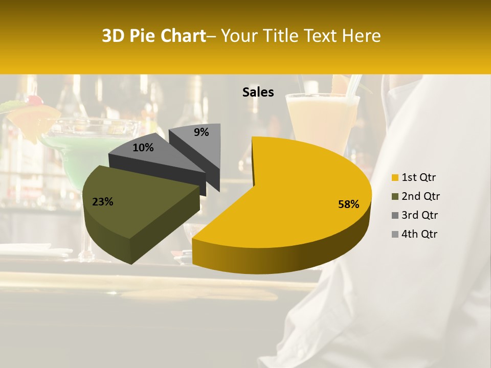 A Man Sitting At A Bar With A Variety Of Drinks PowerPoint Template