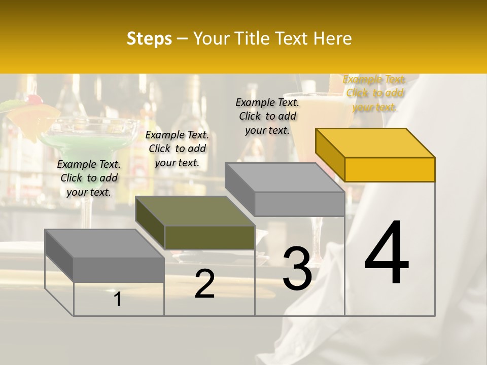 A Man Sitting At A Bar With A Variety Of Drinks PowerPoint Template
