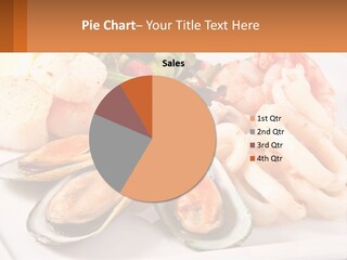 A Plate Of Food With Shrimp, Mussels And Other Foods PowerPoint Template