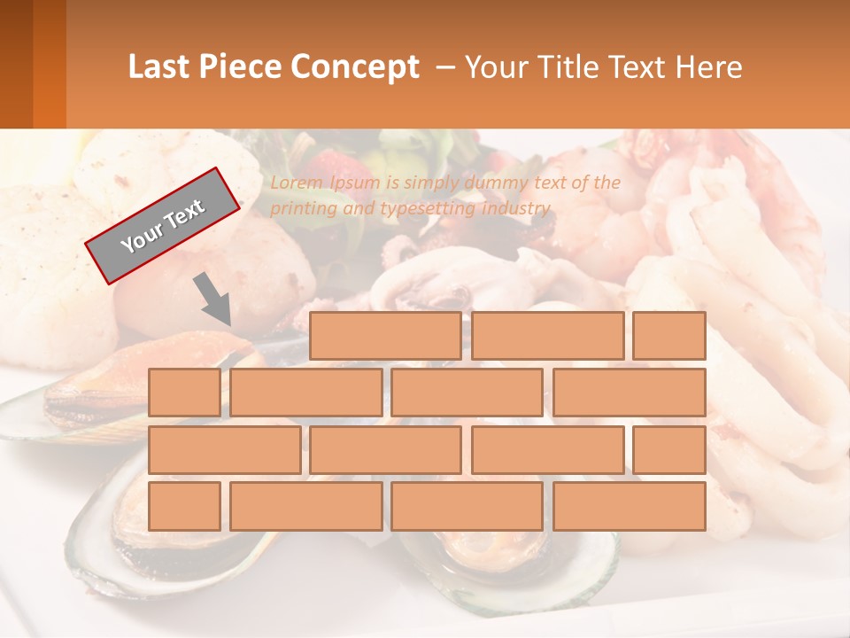 A Plate Of Food With Shrimp, Mussels And Other Foods PowerPoint Template