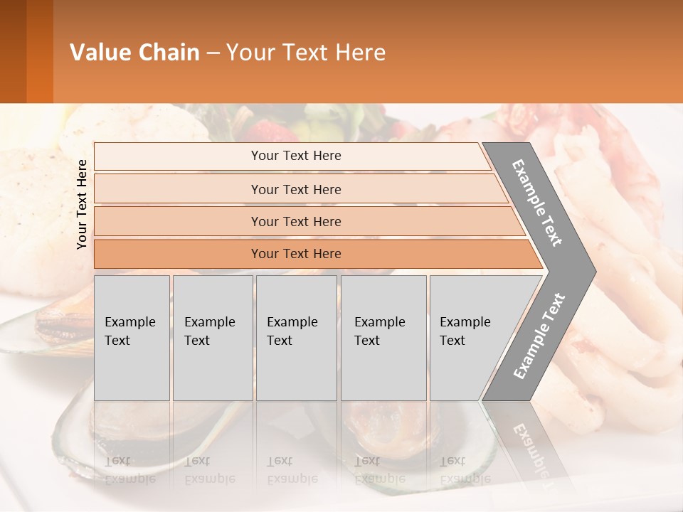 A Plate Of Food With Shrimp, Mussels And Other Foods PowerPoint Template