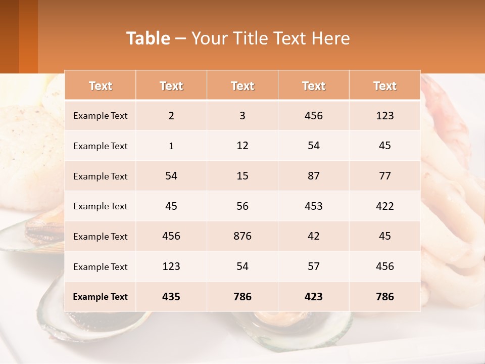 A Plate Of Food With Shrimp, Mussels And Other Foods PowerPoint Template