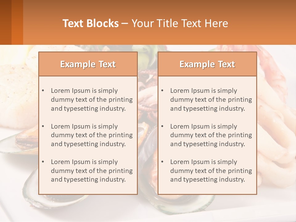 A Plate Of Food With Shrimp, Mussels And Other Foods PowerPoint Template