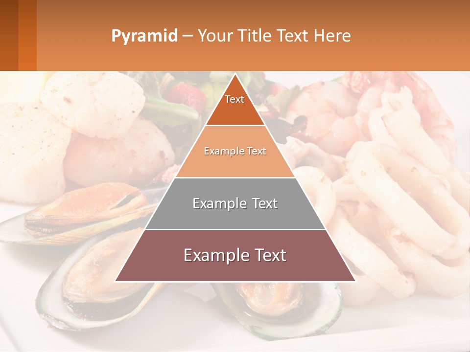 A Plate Of Food With Shrimp, Mussels And Other Foods PowerPoint Template