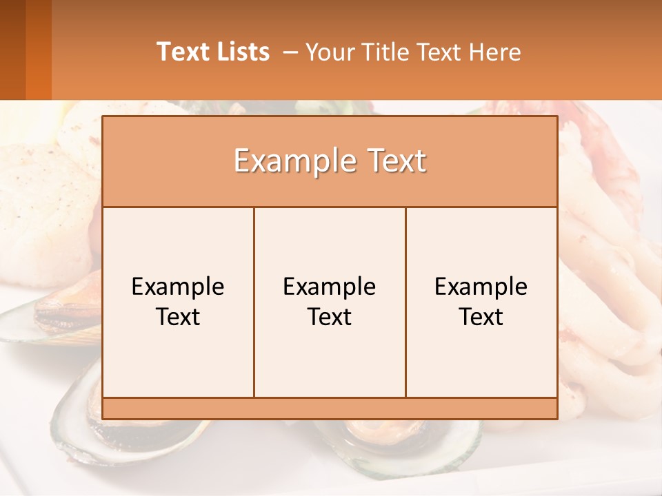A Plate Of Food With Shrimp, Mussels And Other Foods PowerPoint Template