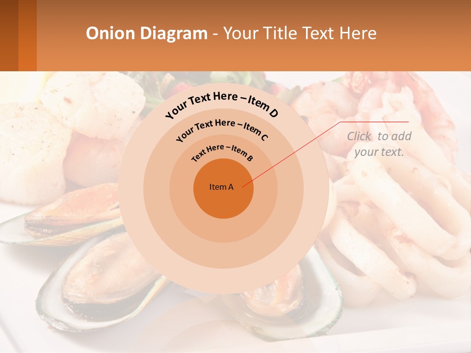 A Plate Of Food With Shrimp, Mussels And Other Foods PowerPoint Template