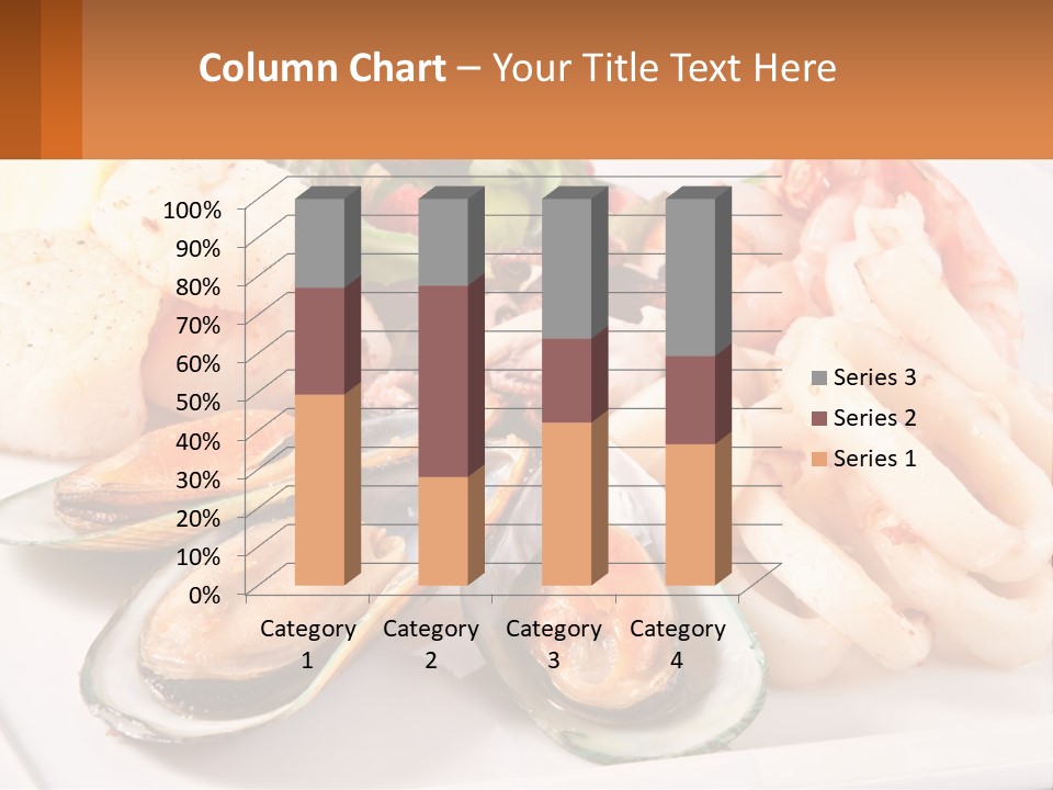 A Plate Of Food With Shrimp, Mussels And Other Foods PowerPoint Template