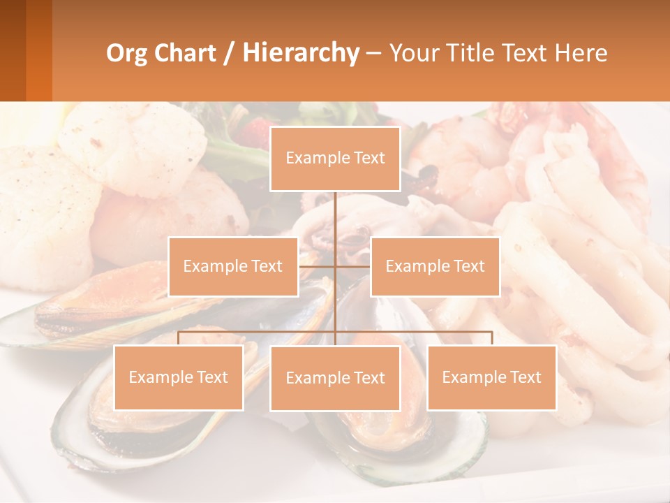 A Plate Of Food With Shrimp, Mussels And Other Foods PowerPoint Template