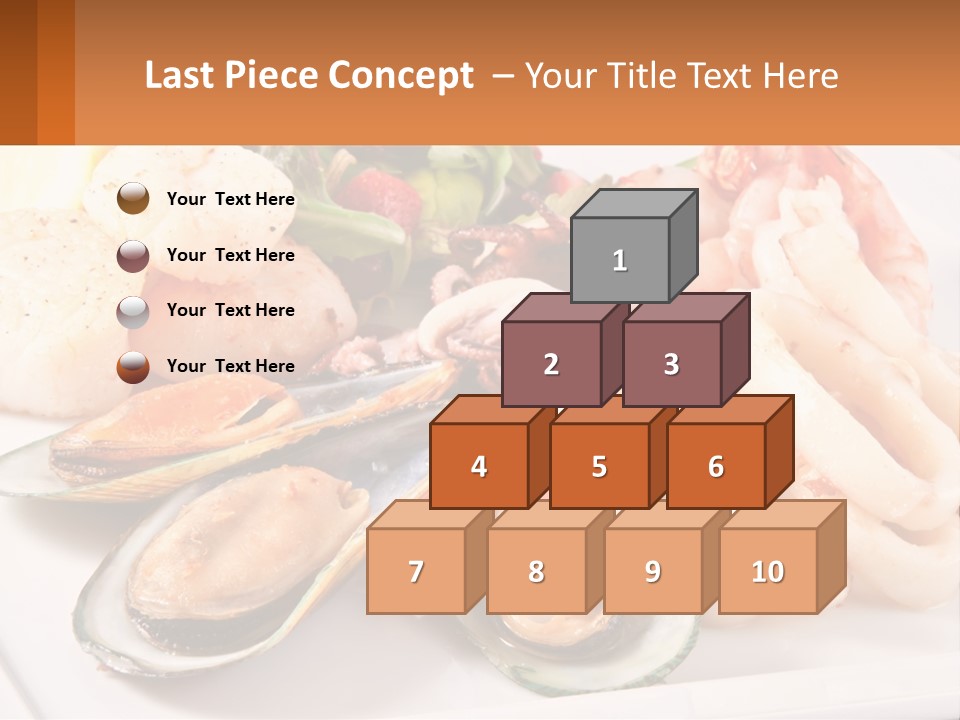 A Plate Of Food With Shrimp, Mussels And Other Foods PowerPoint Template