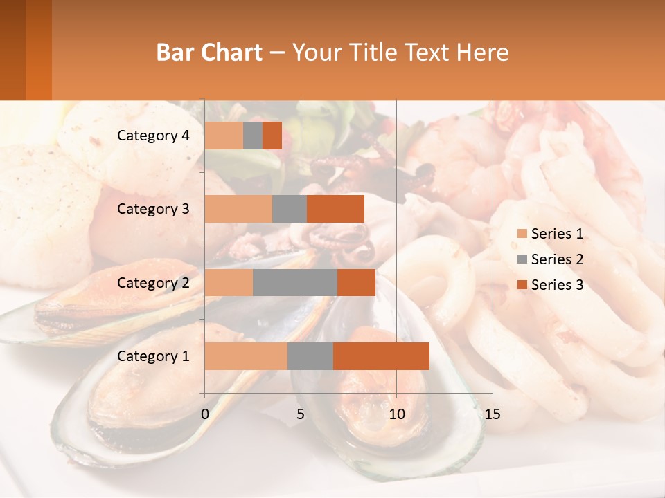A Plate Of Food With Shrimp, Mussels And Other Foods PowerPoint Template