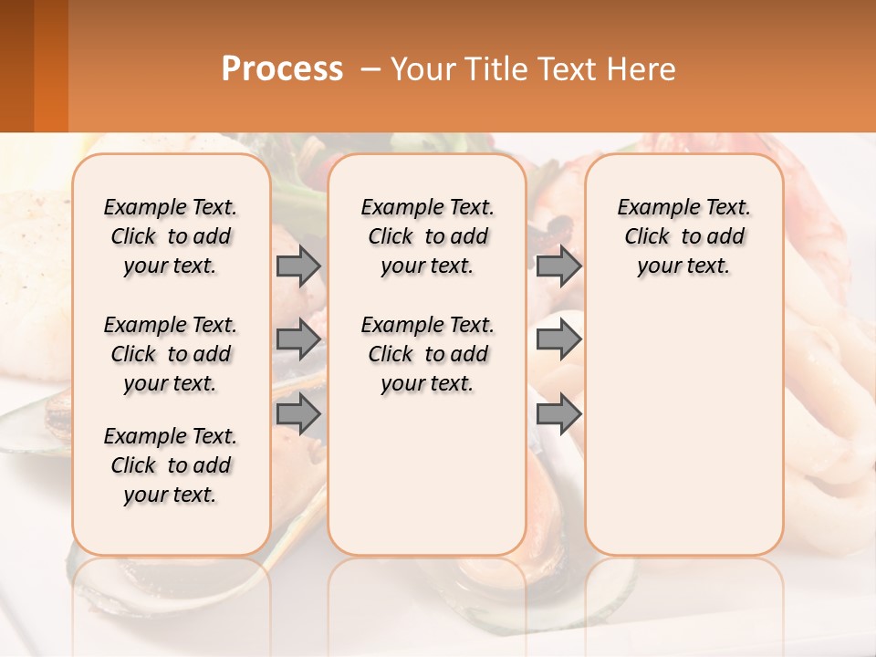 A Plate Of Food With Shrimp, Mussels And Other Foods PowerPoint Template