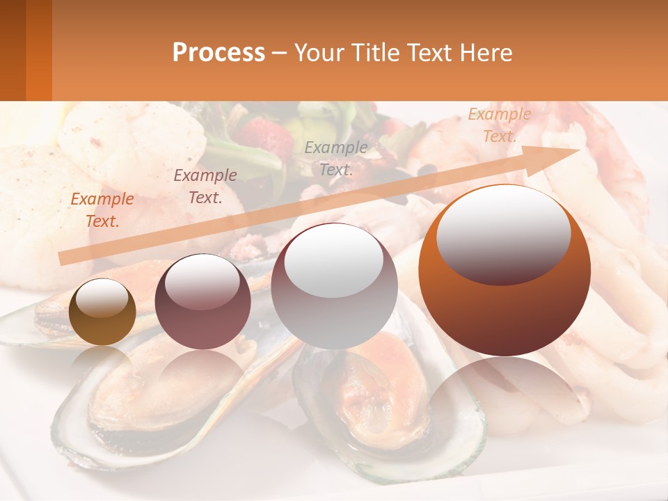 A Plate Of Food With Shrimp, Mussels And Other Foods PowerPoint Template