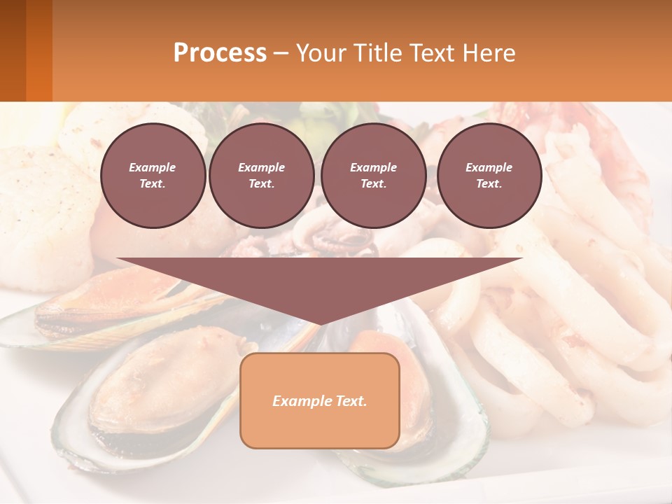 A Plate Of Food With Shrimp, Mussels And Other Foods PowerPoint Template
