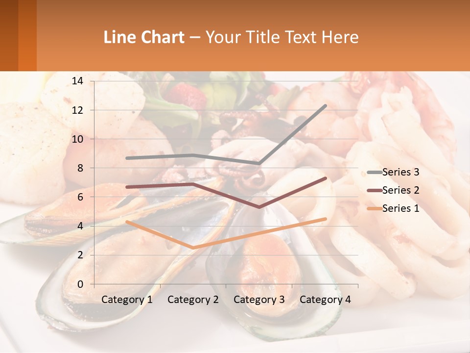 A Plate Of Food With Shrimp, Mussels And Other Foods PowerPoint Template