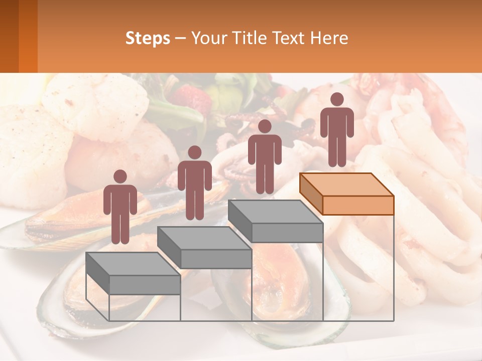 A Plate Of Food With Shrimp, Mussels And Other Foods PowerPoint Template