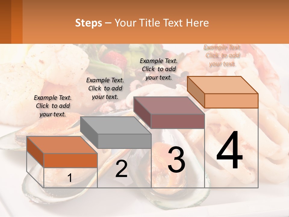 A Plate Of Food With Shrimp, Mussels And Other Foods PowerPoint Template