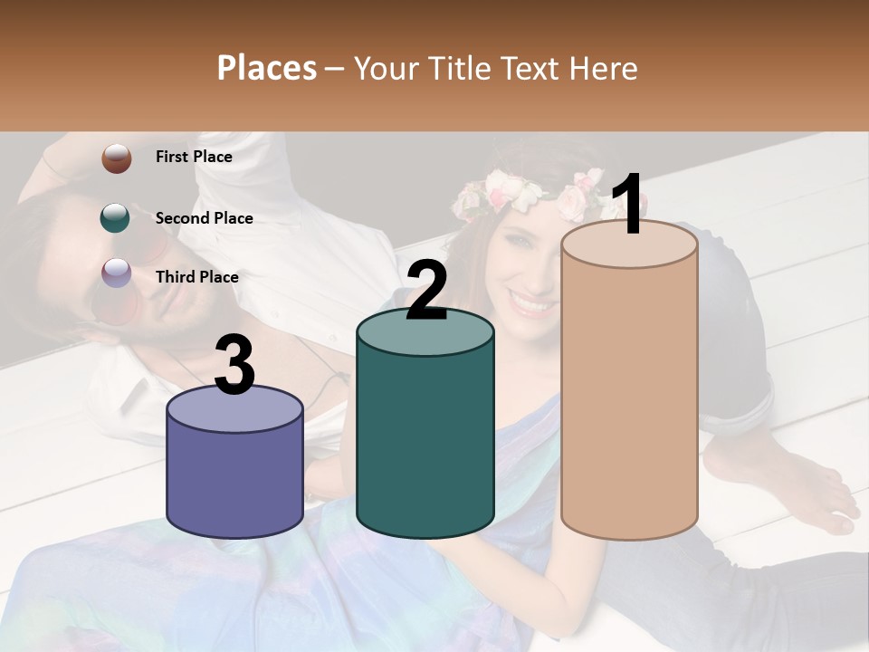 A Man And A Woman Laying On A Dock PowerPoint Template