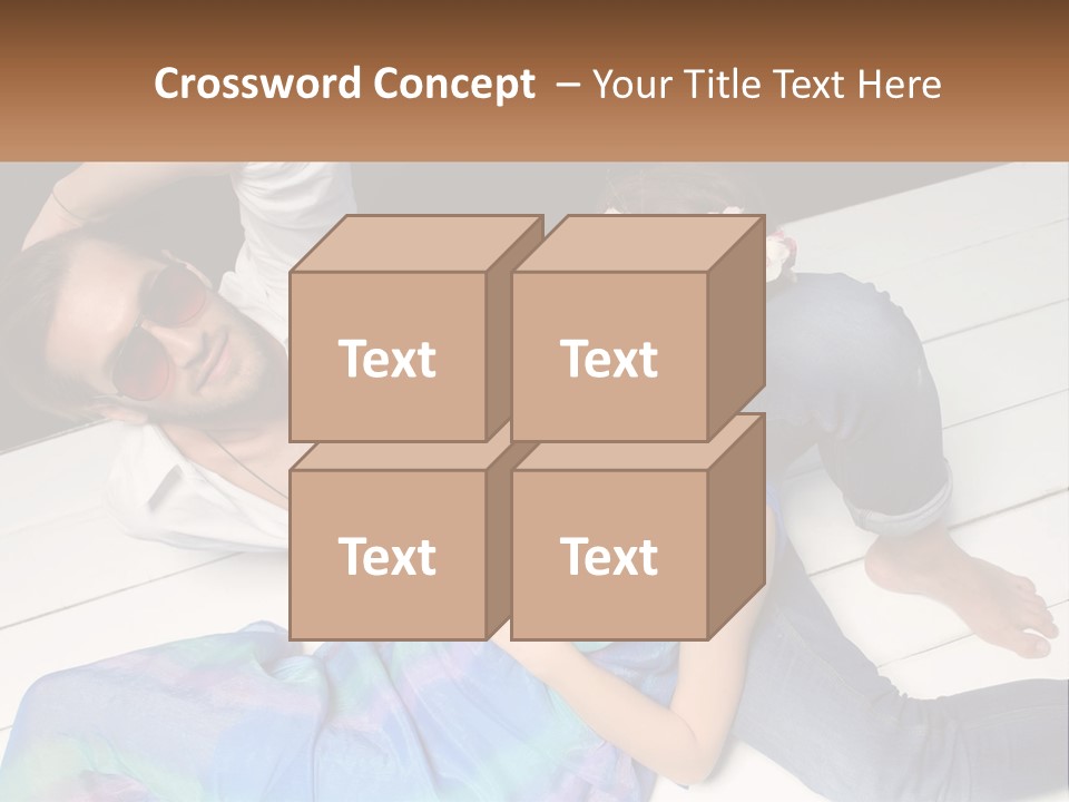 A Man And A Woman Laying On A Dock PowerPoint Template