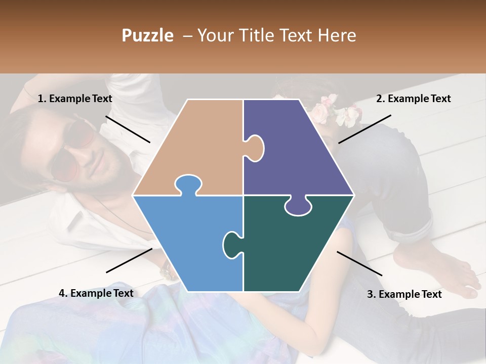 A Man And A Woman Laying On A Dock PowerPoint Template