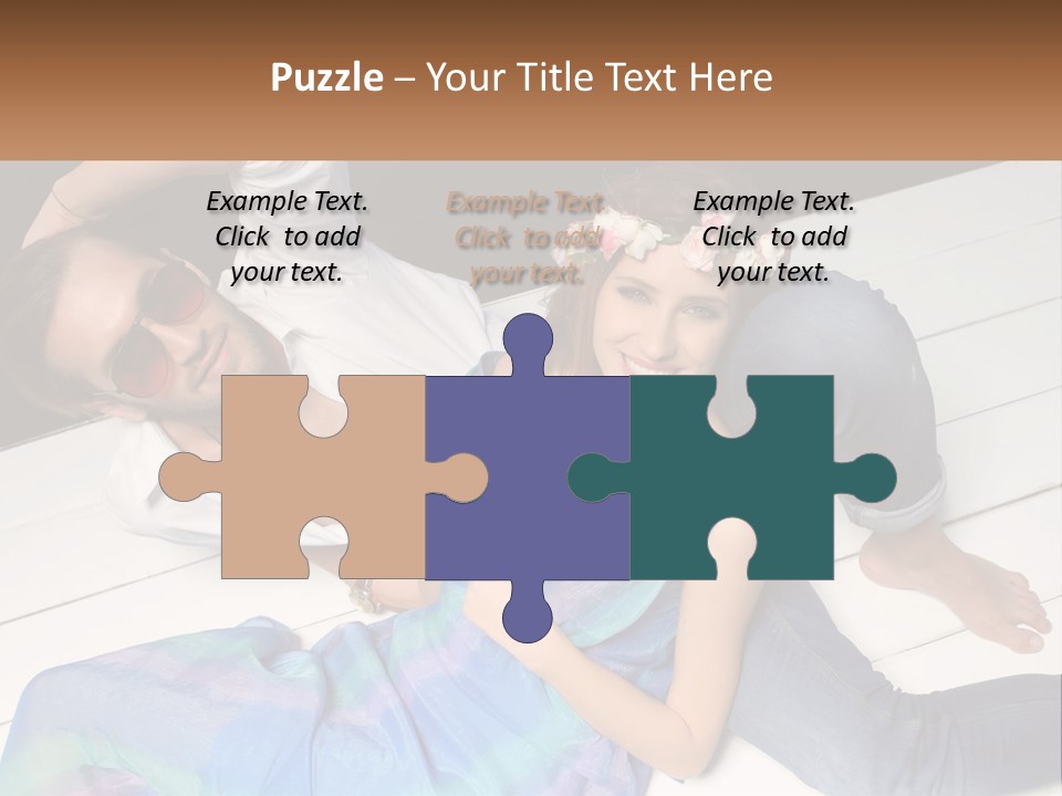 A Man And A Woman Laying On A Dock PowerPoint Template