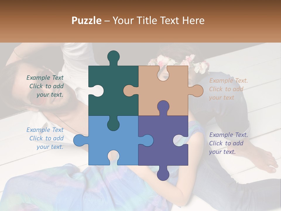 A Man And A Woman Laying On A Dock PowerPoint Template