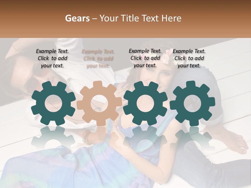 A Man And A Woman Laying On A Dock PowerPoint Template