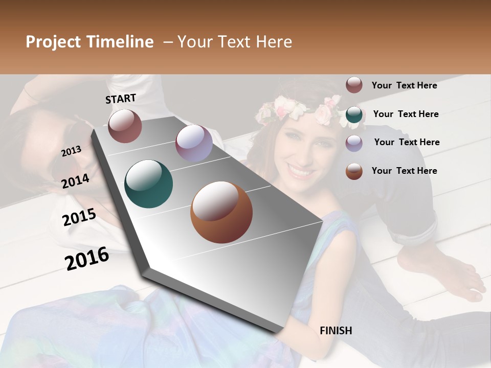 A Man And A Woman Laying On A Dock PowerPoint Template