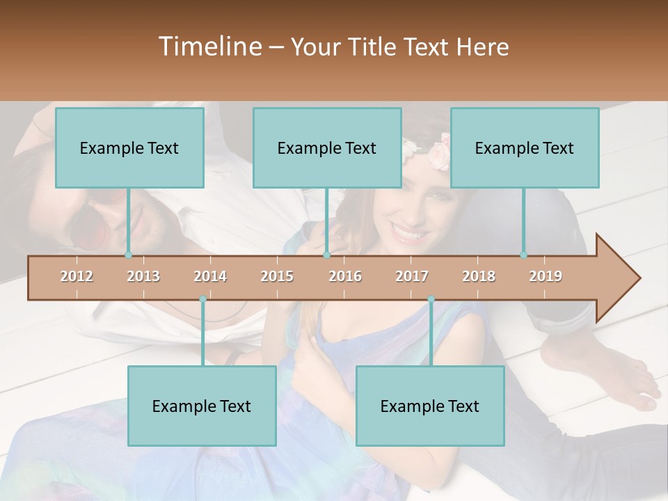 A Man And A Woman Laying On A Dock PowerPoint Template