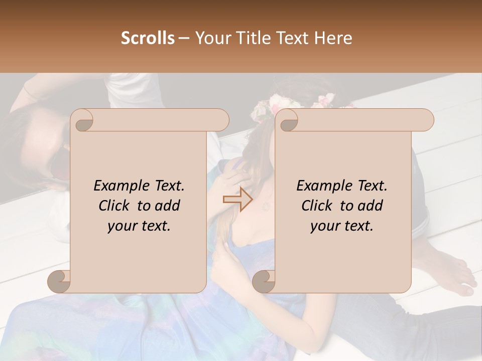 A Man And A Woman Laying On A Dock PowerPoint Template