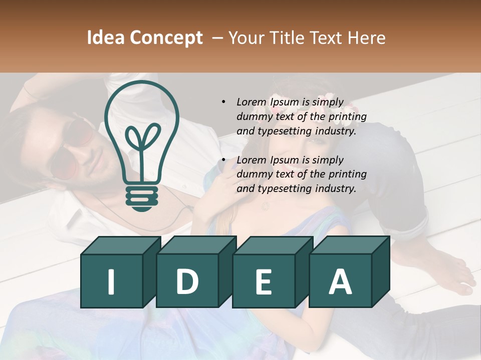 A Man And A Woman Laying On A Dock PowerPoint Template